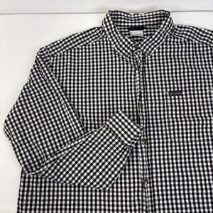 Columbia Mens Rapid Rivers ll Gingham Check Button Down Shirt Black White  XL